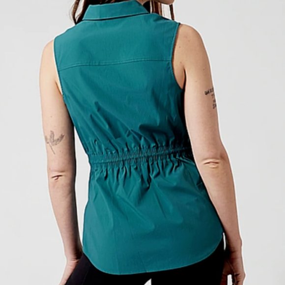 Athleta Levitate Poplin Tank size XS Borealis Green - Picture 4 of 5